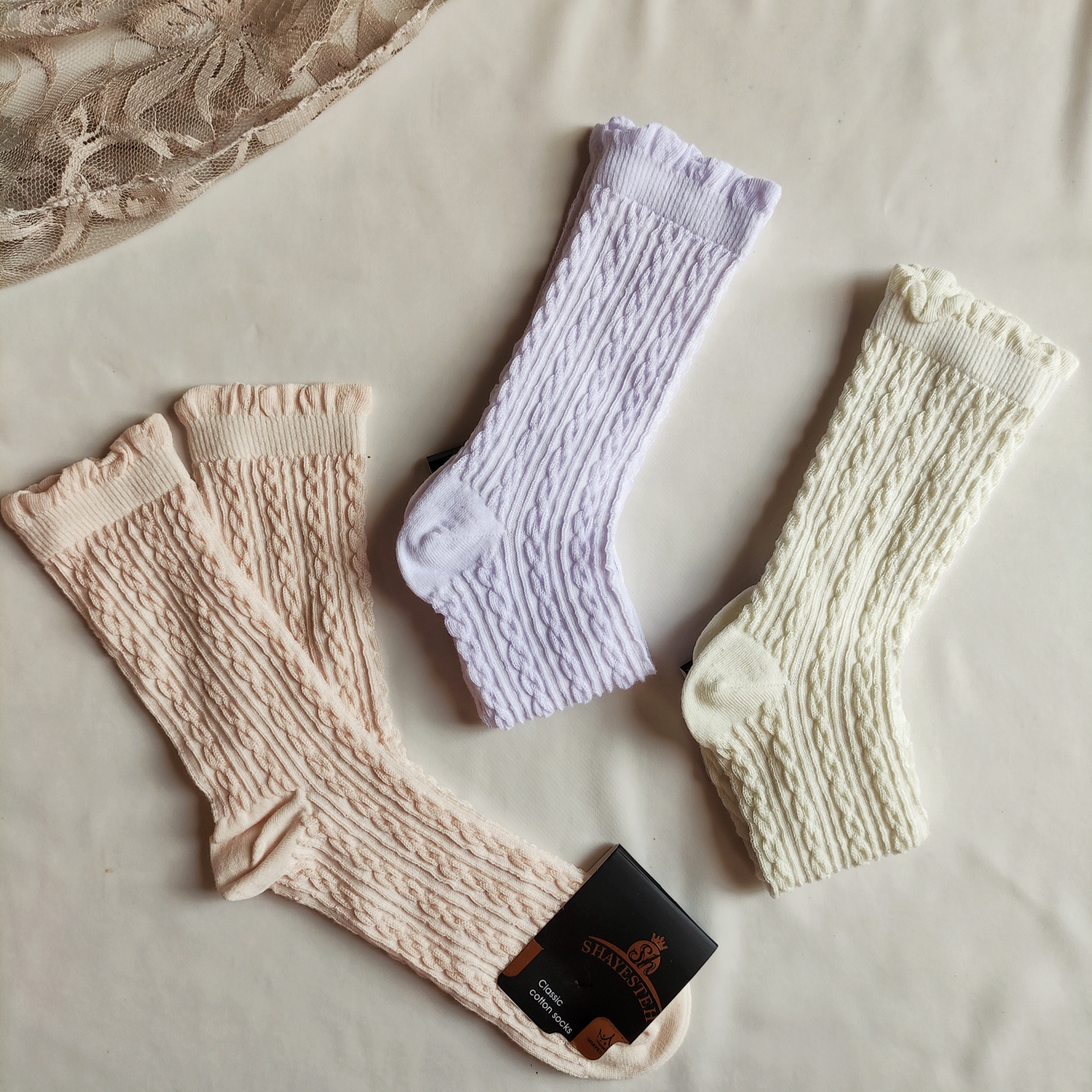 جوراب ساقدار قهوه ای